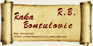Raka Bontulović vizit kartica
